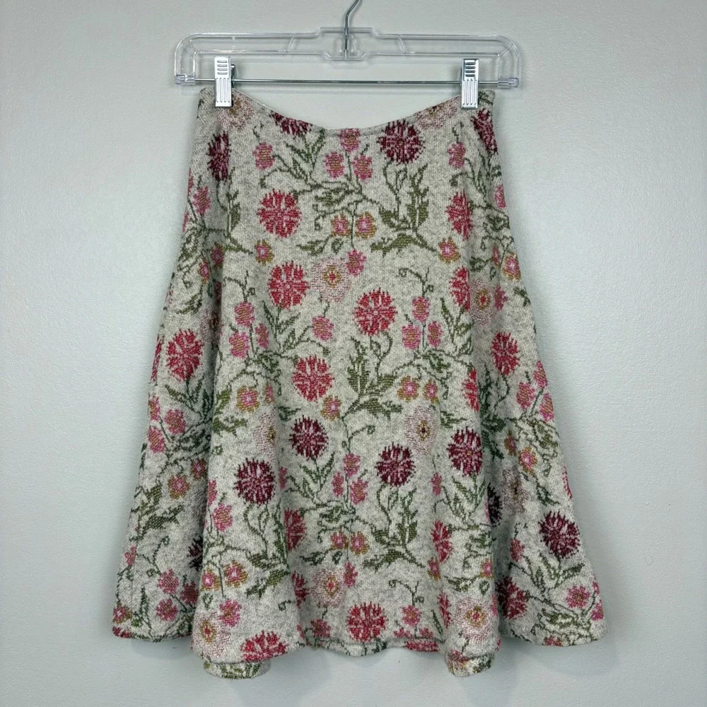 Anthropologie Cecilia Prado Meadowlark Sweater Skirt Size S Floral Texture Fairy
